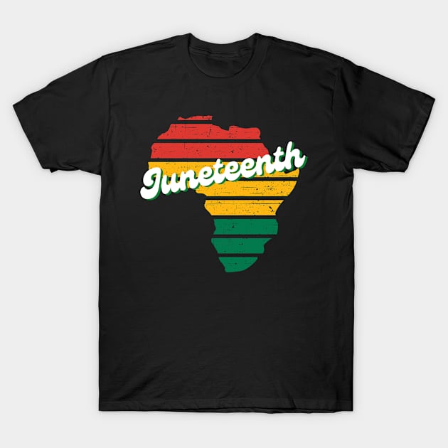 Juneteenth, Retro African Map Design T-Shirt by Meow_My_Cat